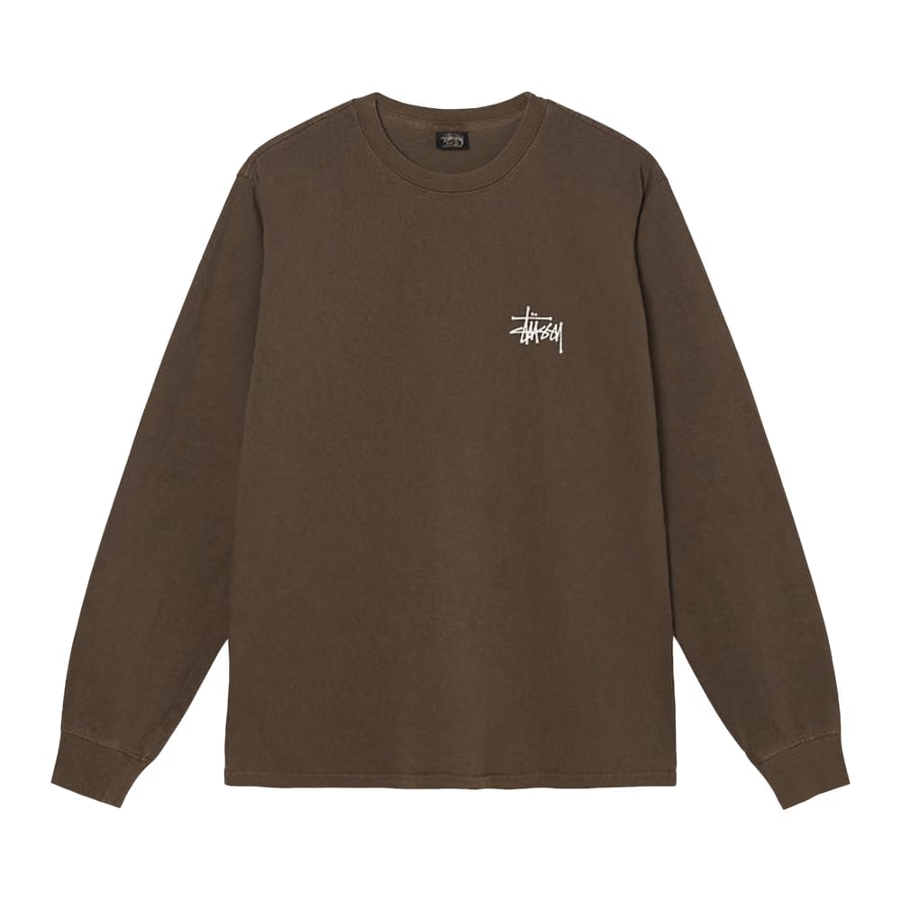 Stussy Basic Pigment Dyed Long-Sleeve T-Shirt Coffee
