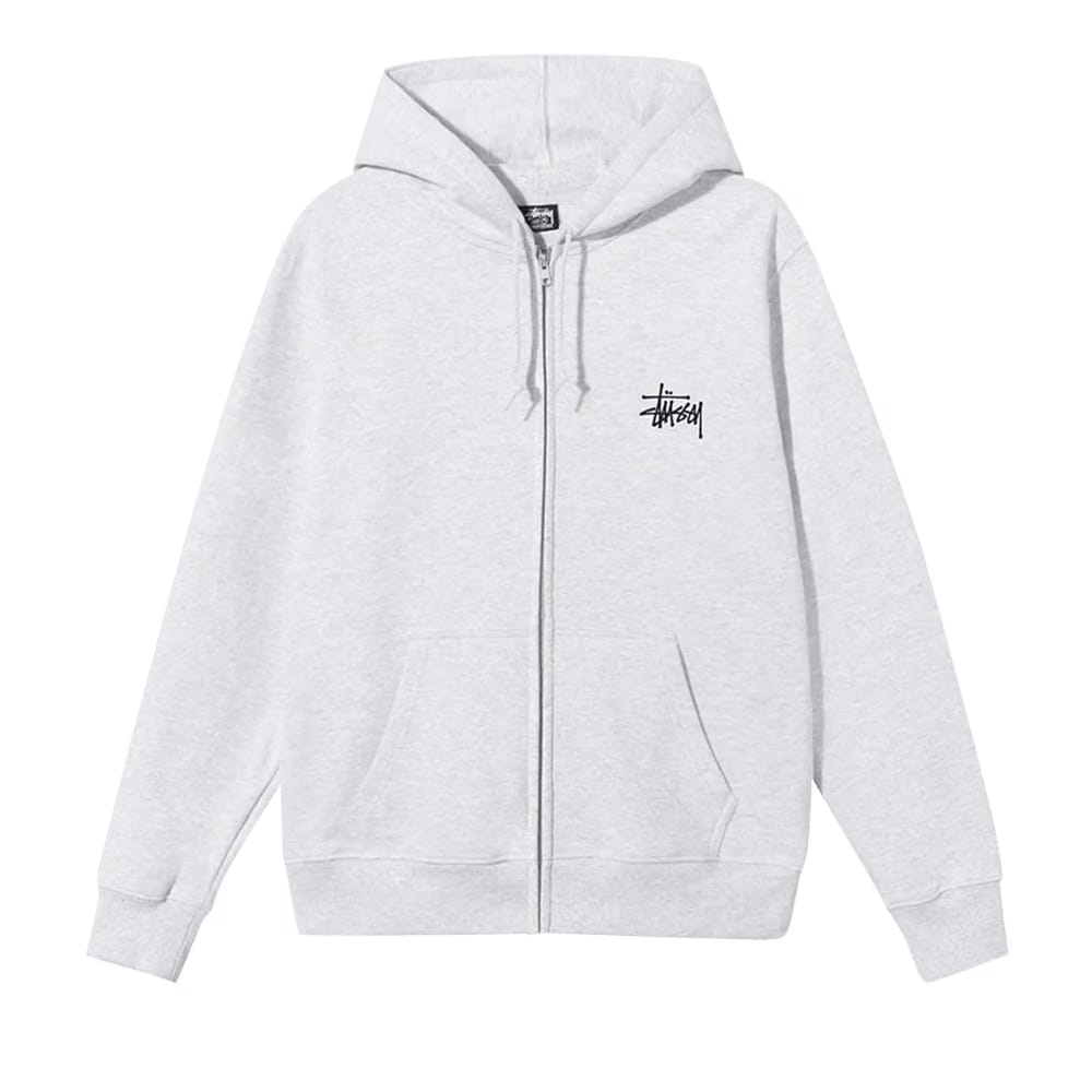 Stussy Basic Zip Hood Ash Heather