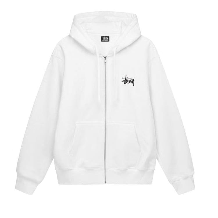 Stussy Basic Zip Hoodie White