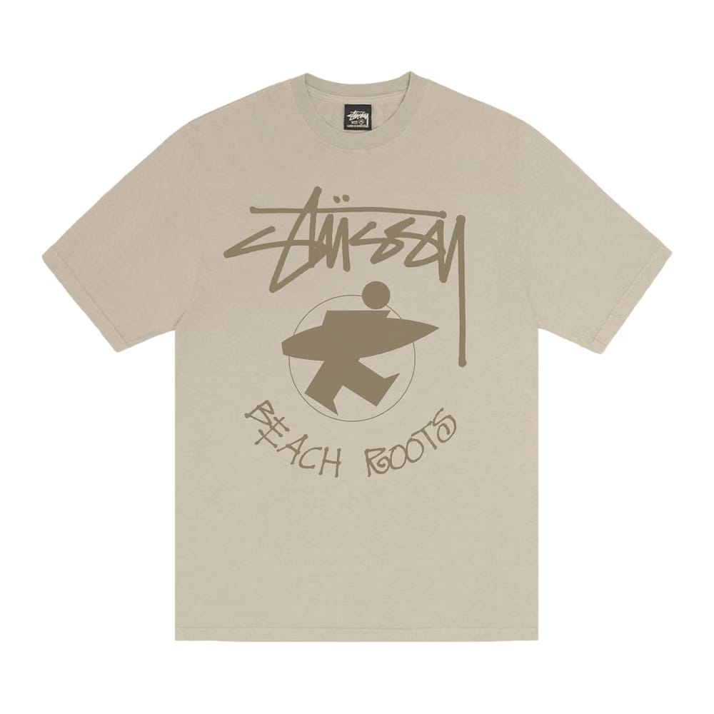 Stussy Beach Roots T-Shirt Khaki