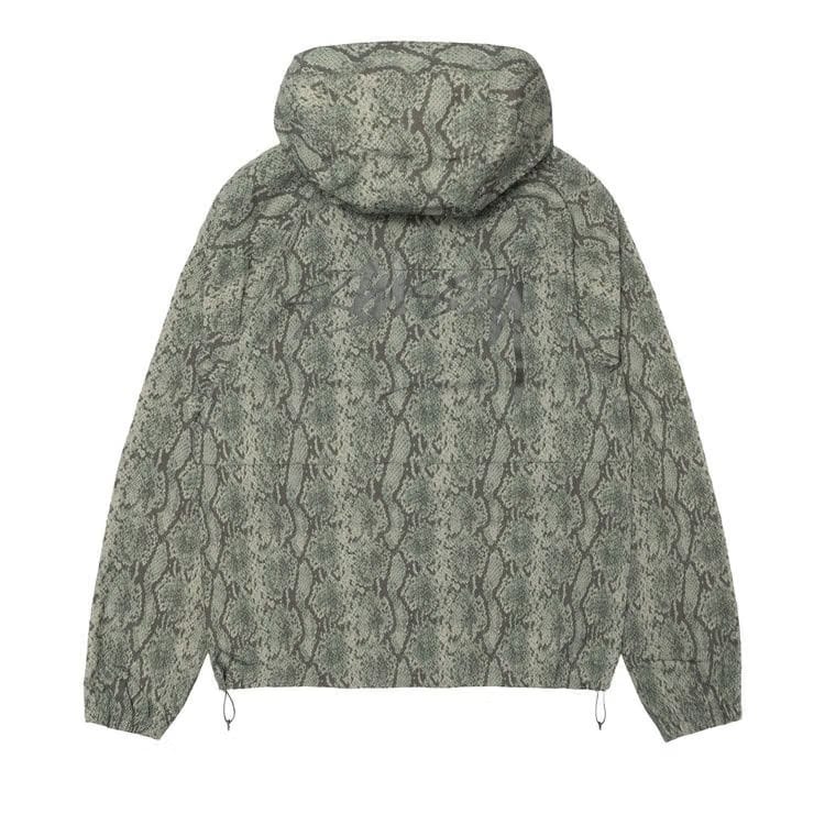 Stussy Beach Shell Snake Print Nylon Olive