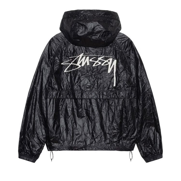Stussy Beach Wrinkled Nylon Shell Black