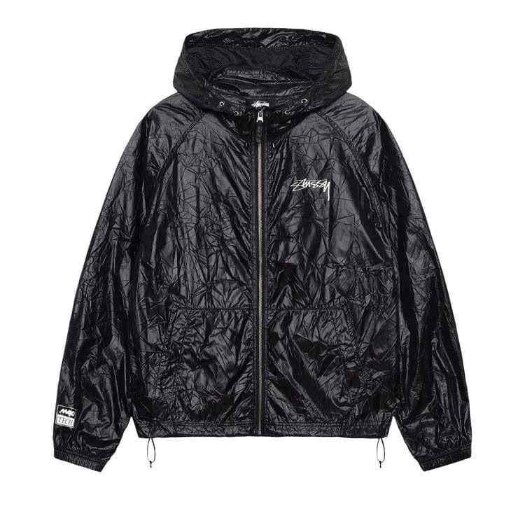 Stussy Beach Wrinkled Nylon Shell Black