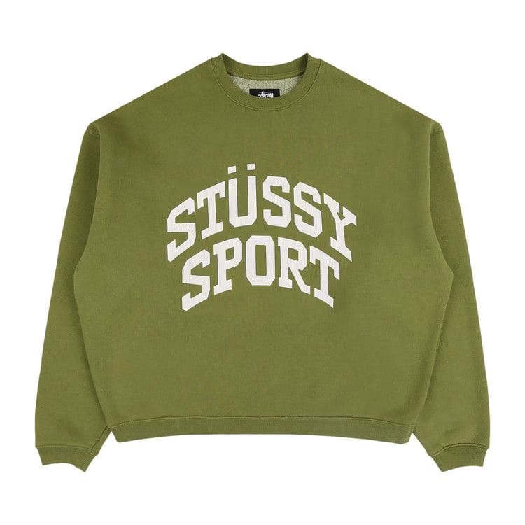 Stussy Big Crackle Sport Crewneck Green