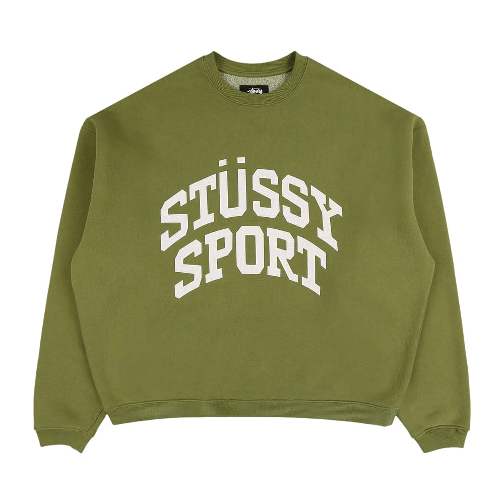 Stussy Big Crackle Sport Crewneck Green