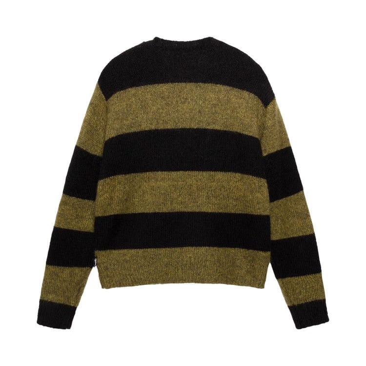 Stussy Big Stripe Crew Dark Olive