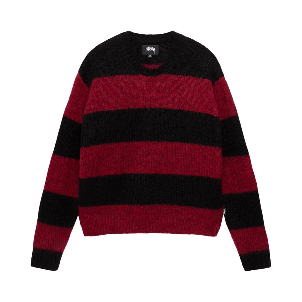 Stussy Big Stripe Crew Red