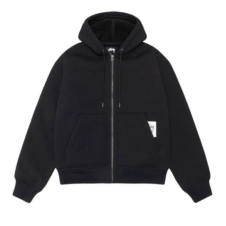 Stussy Bonded Sherpa Hoodie Black