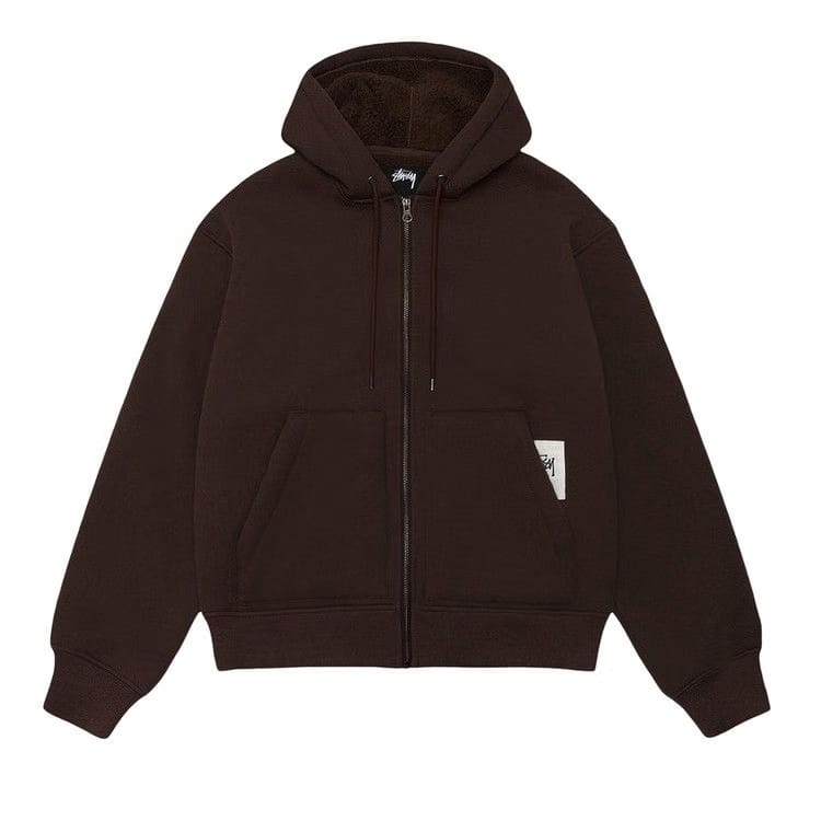 Stussy Bonded Sherpa Hoodie Brown