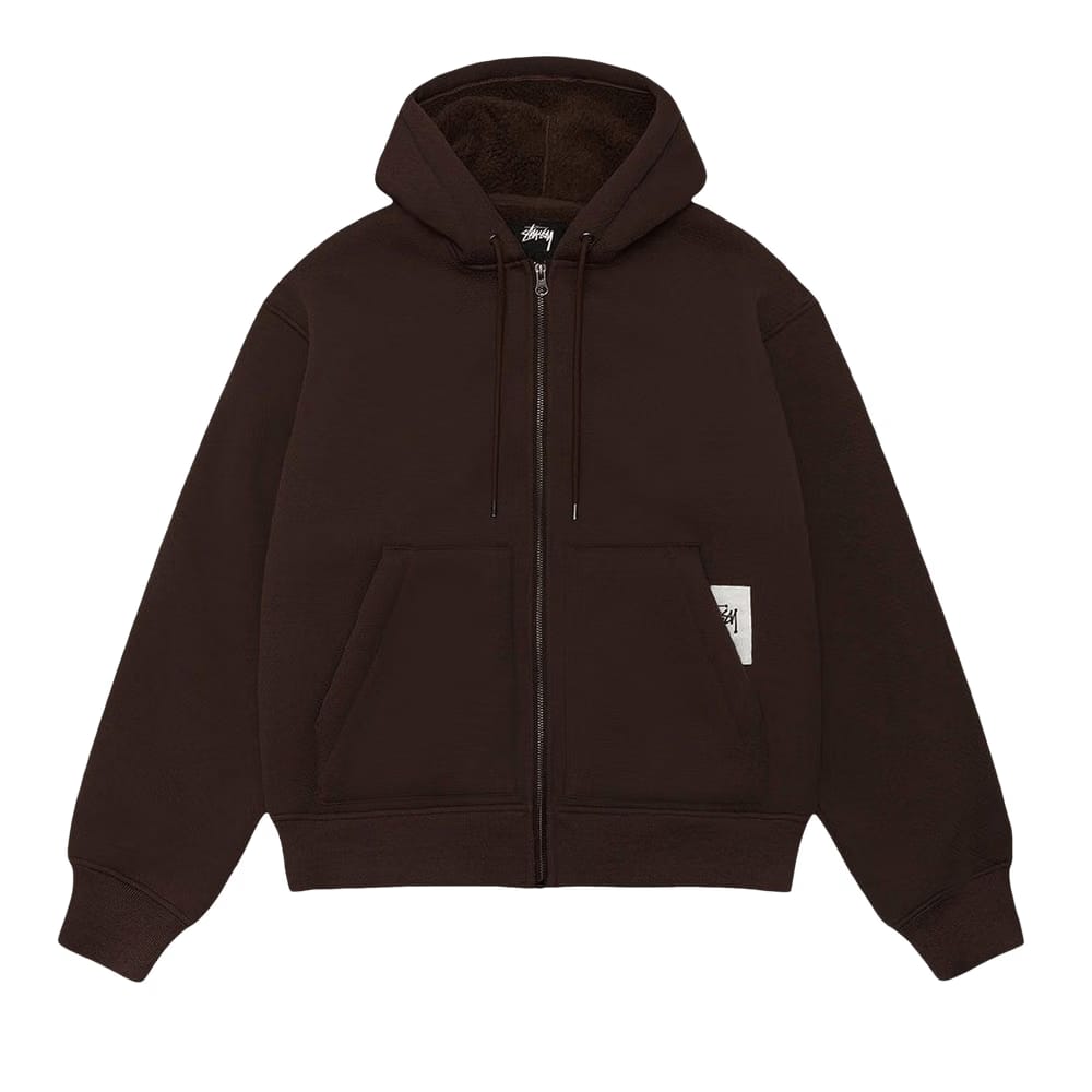 Stussy Bonded Sherpa Hoodie Brown