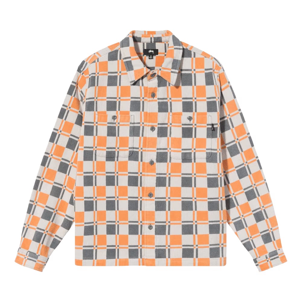 Stussy Brent Plaid Long-Sleeve Shirt Tan