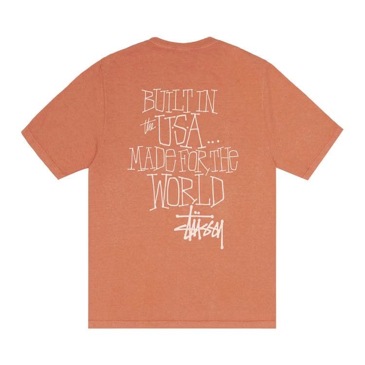 Stussy Built In USA T-Shirt Pigment Dyed Rust