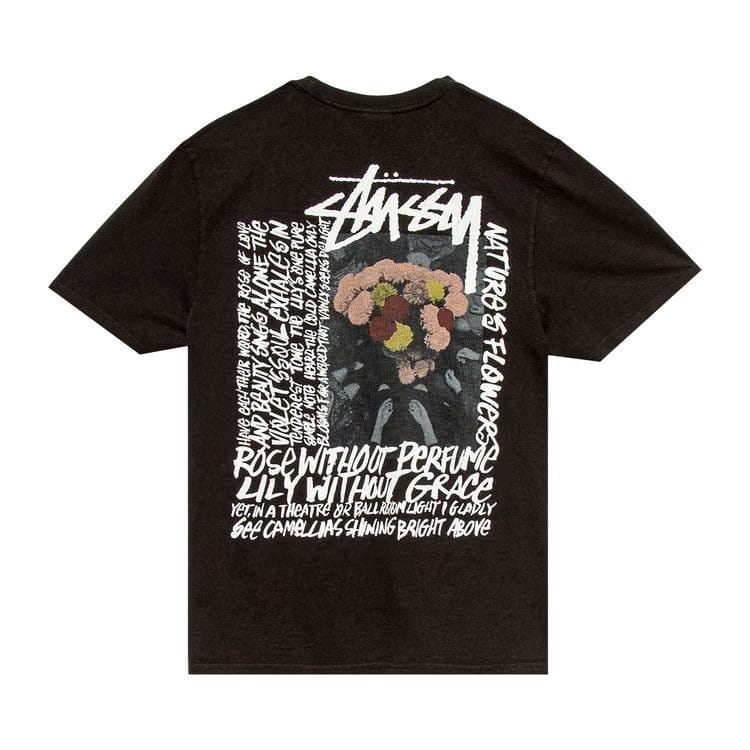 Stussy Camellias Pigment Dyed T-Shirt Black