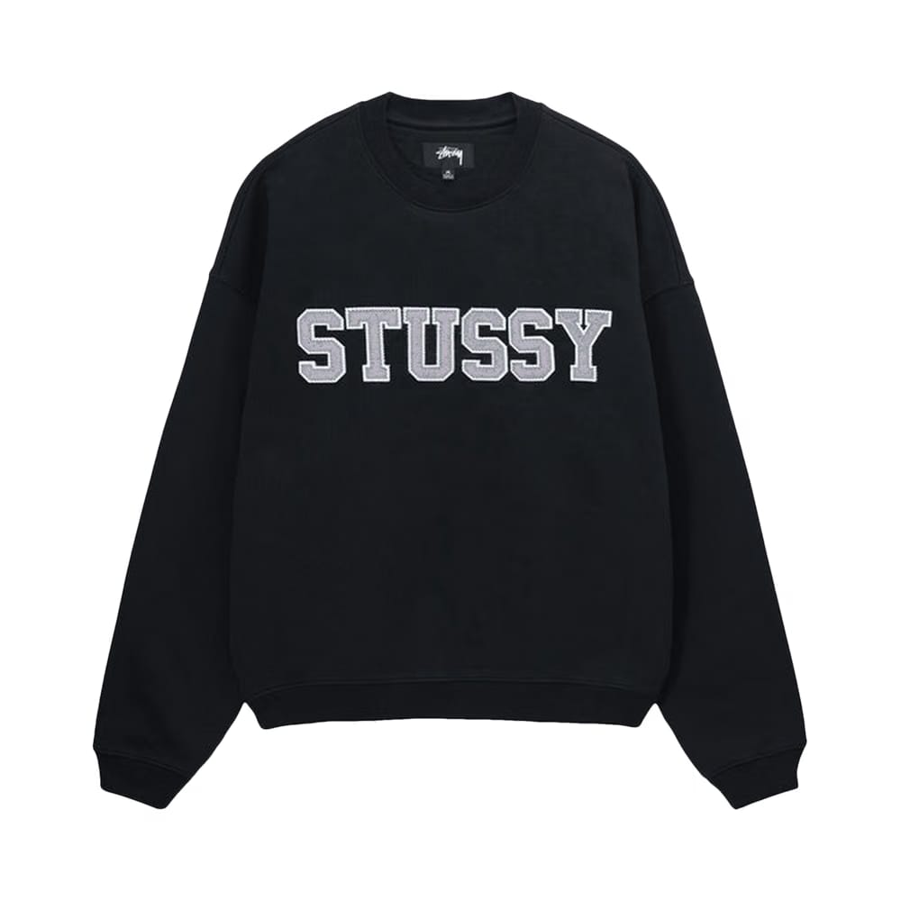 Stussy Relaxed Oversized Crew Black