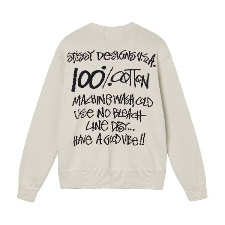 Stussy Care Label Sweater Natural