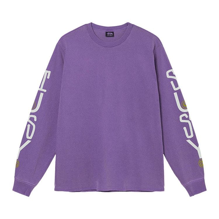Stussy Classic Stack Pigment Dyed Long-Sleeve T-Shirt Purple