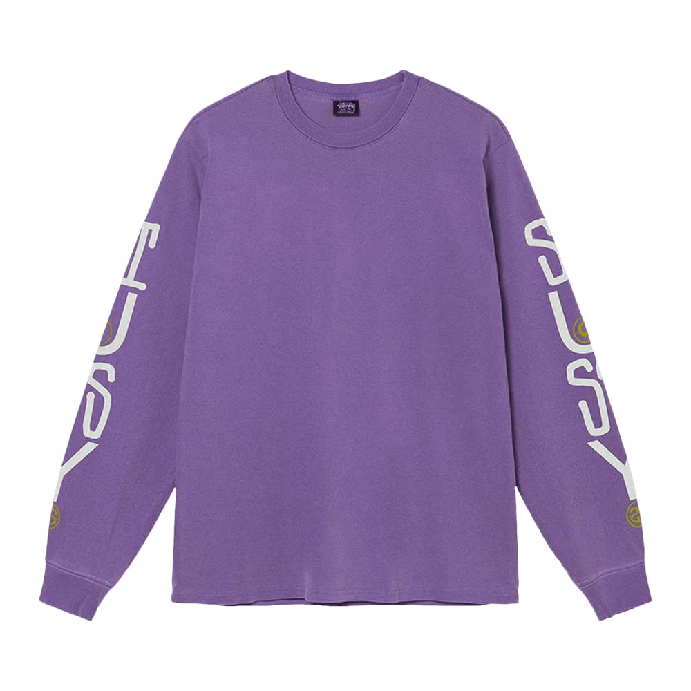 Stussy Classic Stack Pigment Dyed Long-Sleeve T-Shirt Purple