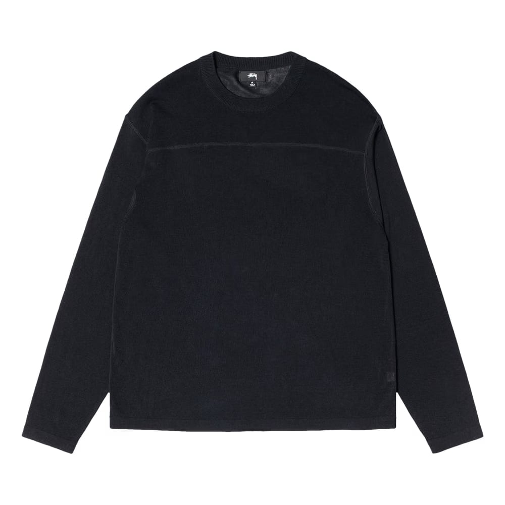 Stussy Lightweight Football Crew Black