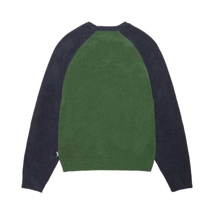Stussy Colorblocked Raglan Knit Crew Green