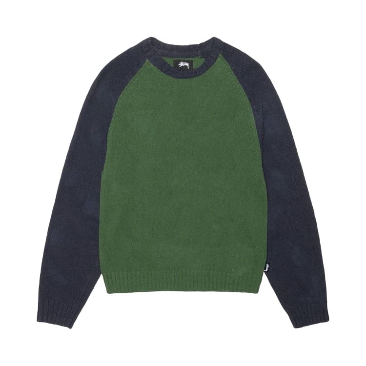 Stussy Colorblocked Raglan Knit Crew Green