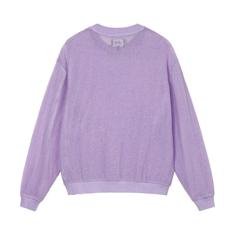 Stussy Cotton Mesh Long-Sleeve Crew Lavender