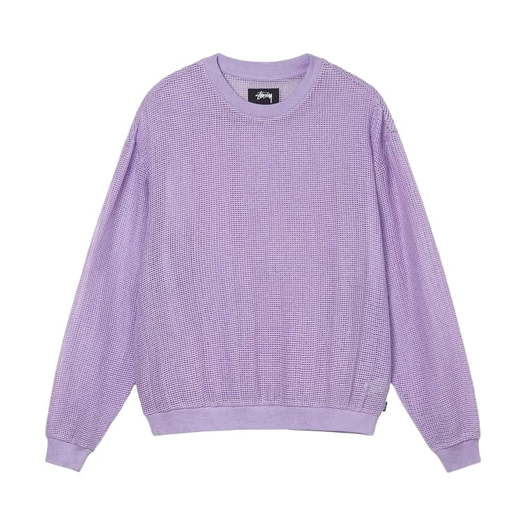 Stussy Cotton Mesh Long-Sleeve Crew Lavender