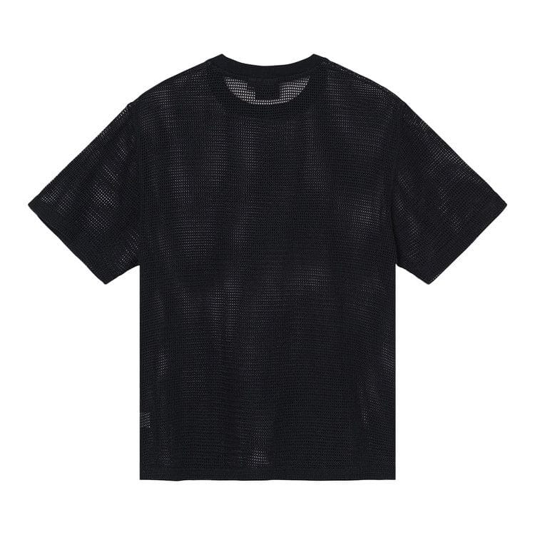 Stussy Cotton Mesh Shorts-Sleeve Crew Black