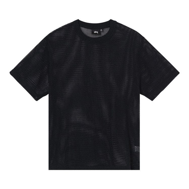 Stussy Cotton Mesh Shorts-Sleeve Crew Black