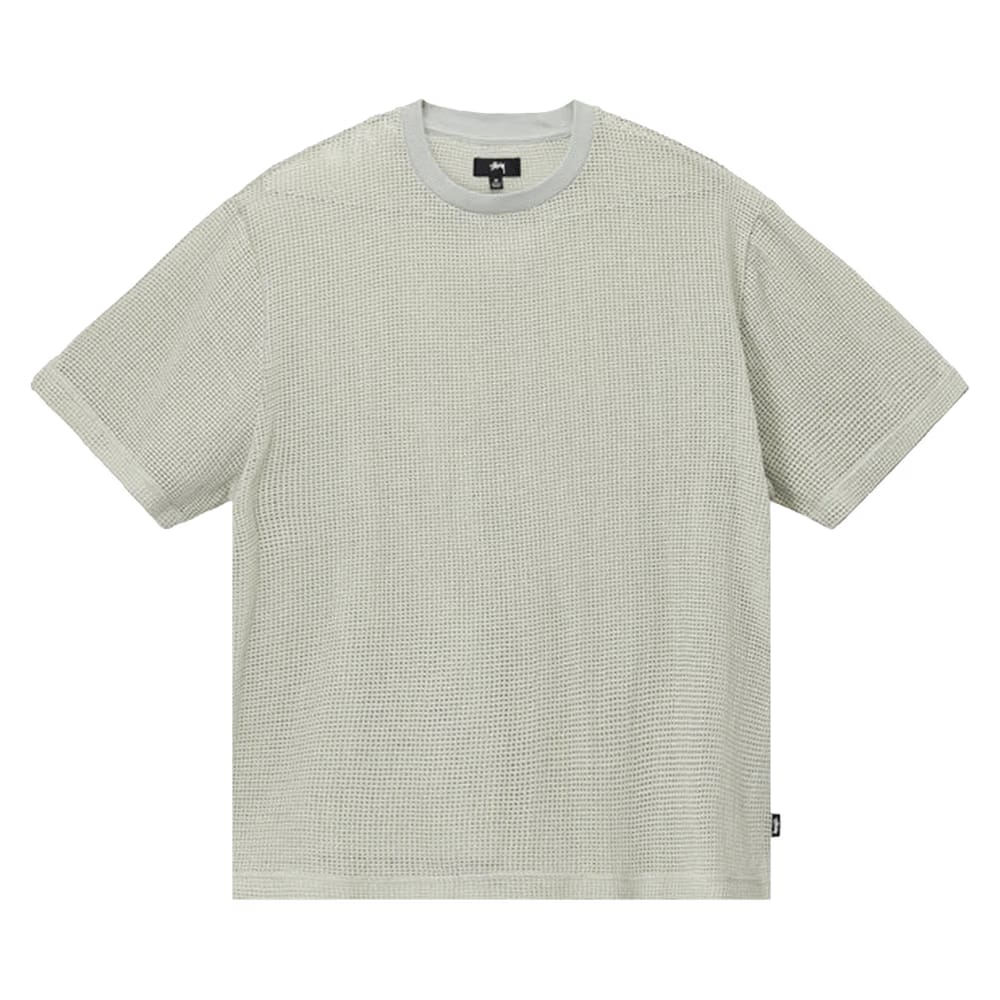 Stussy Cotton Mesh Shorts-Sleeve Crew Bone