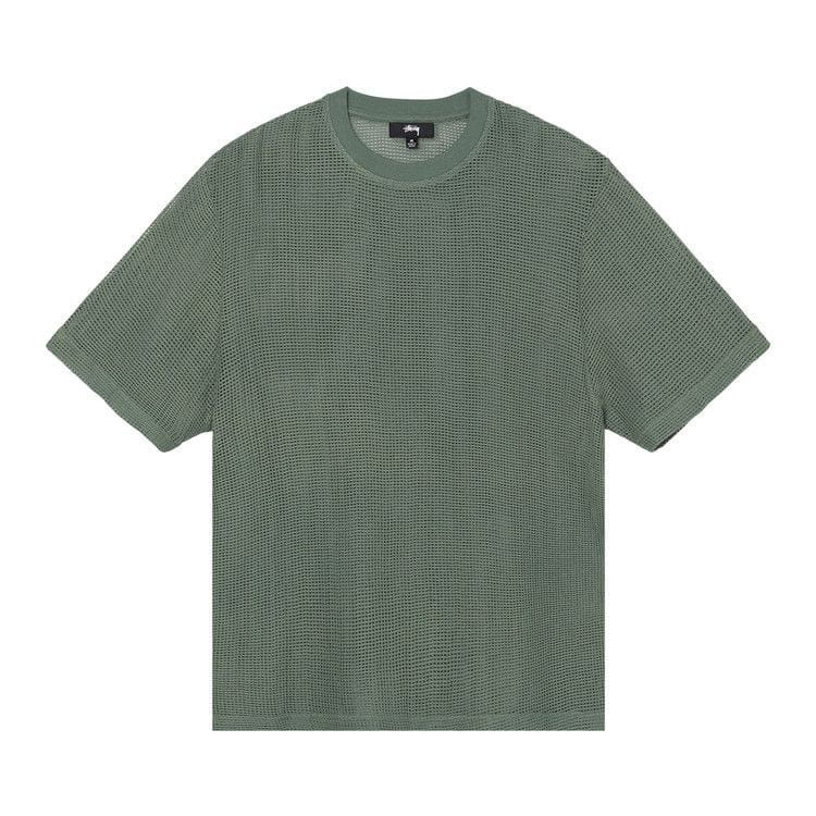 Stussy Cotton Mesh Shorts-Sleeve Crew Green