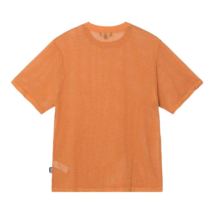 Stussy Cotton Mesh Shorts-Sleeve Crew Orange