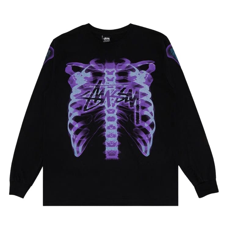 Stussy Rib Cage 3M Long-Sleeve T-Shirt Black