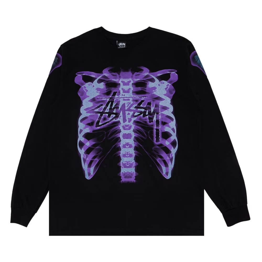 Stussy Rib Cage 3M Long-Sleeve T-Shirt Black