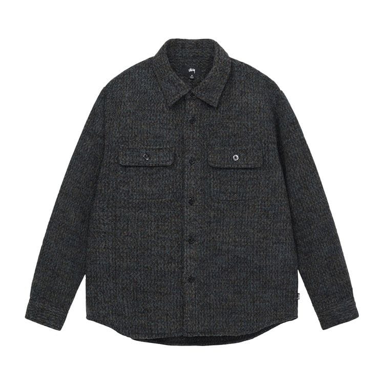 Stussy Speckled Wool Cpo Shirt Black
