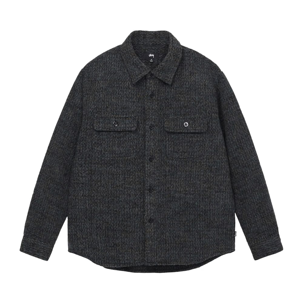 Stussy Speckled Wool Cpo Shirt Black