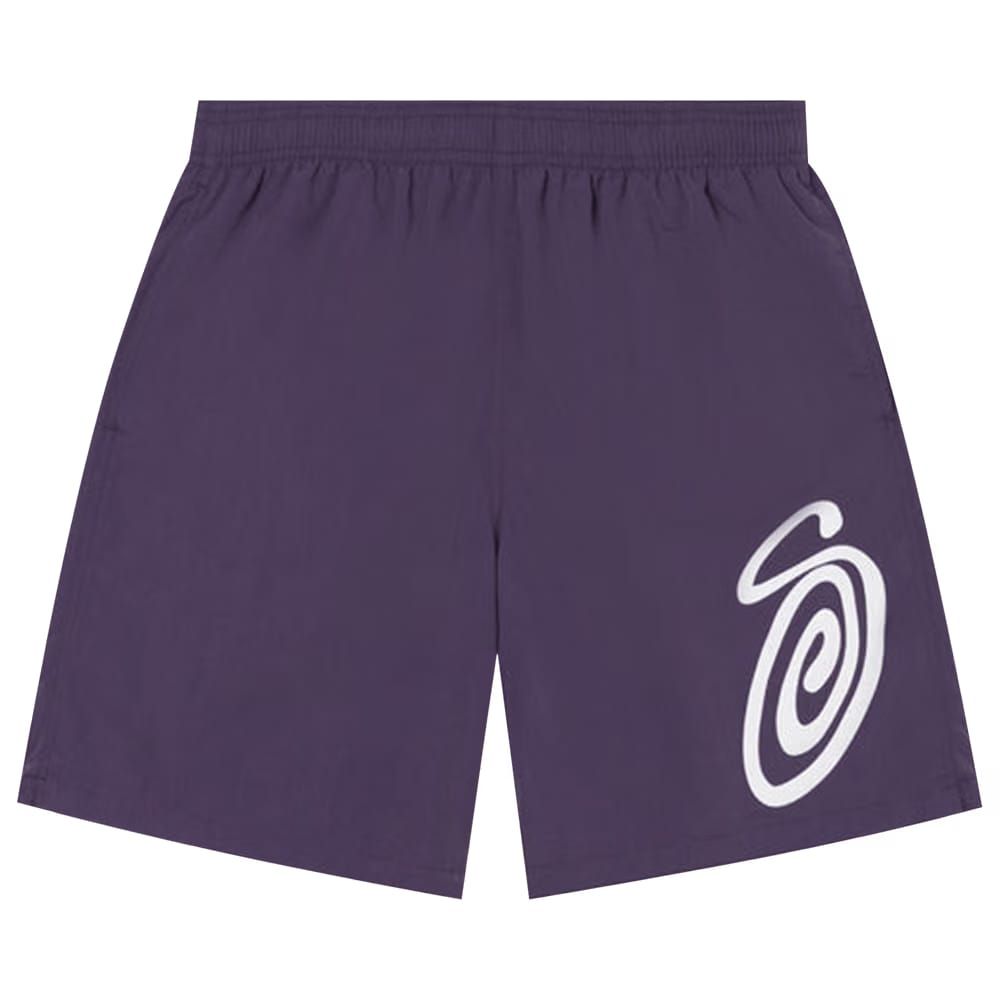 Stussy Curly S Water Shorts Purple