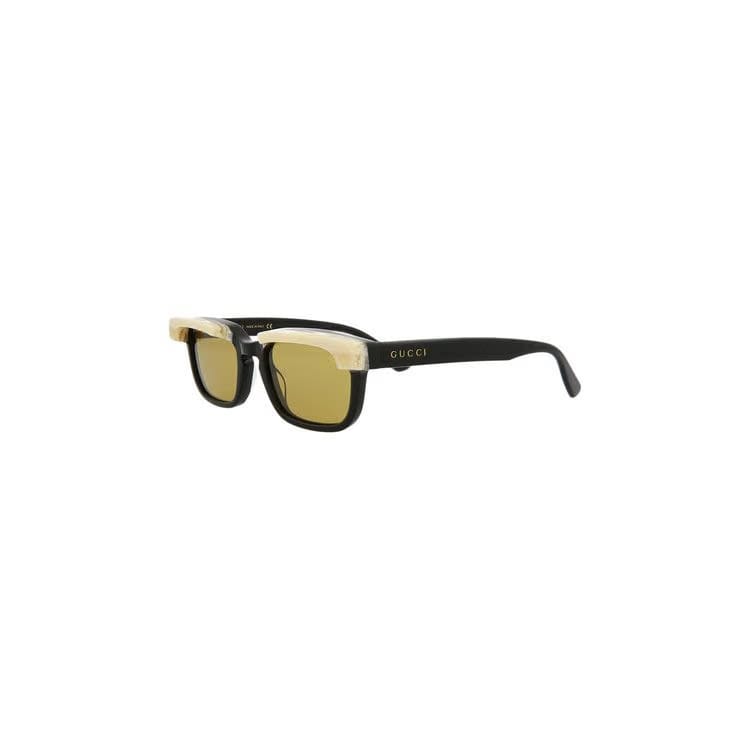 Gucci Square Frame Sunglasses Black/Yellow