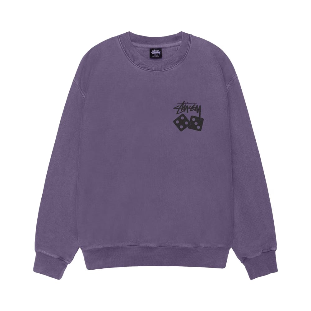 Stussy Dice Crew Pigment Dyed Grape