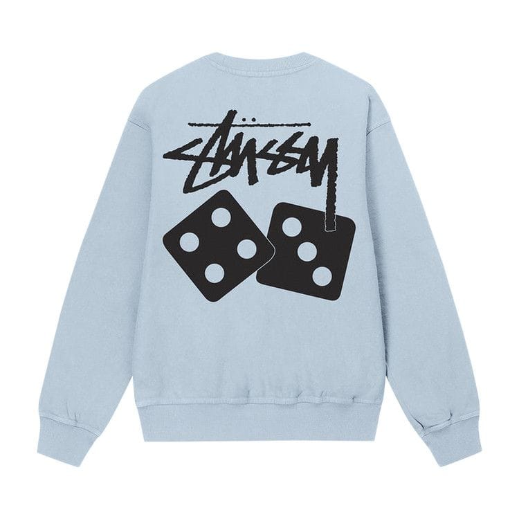 Stussy Dice Pigment Dyed Crew Sky Blue