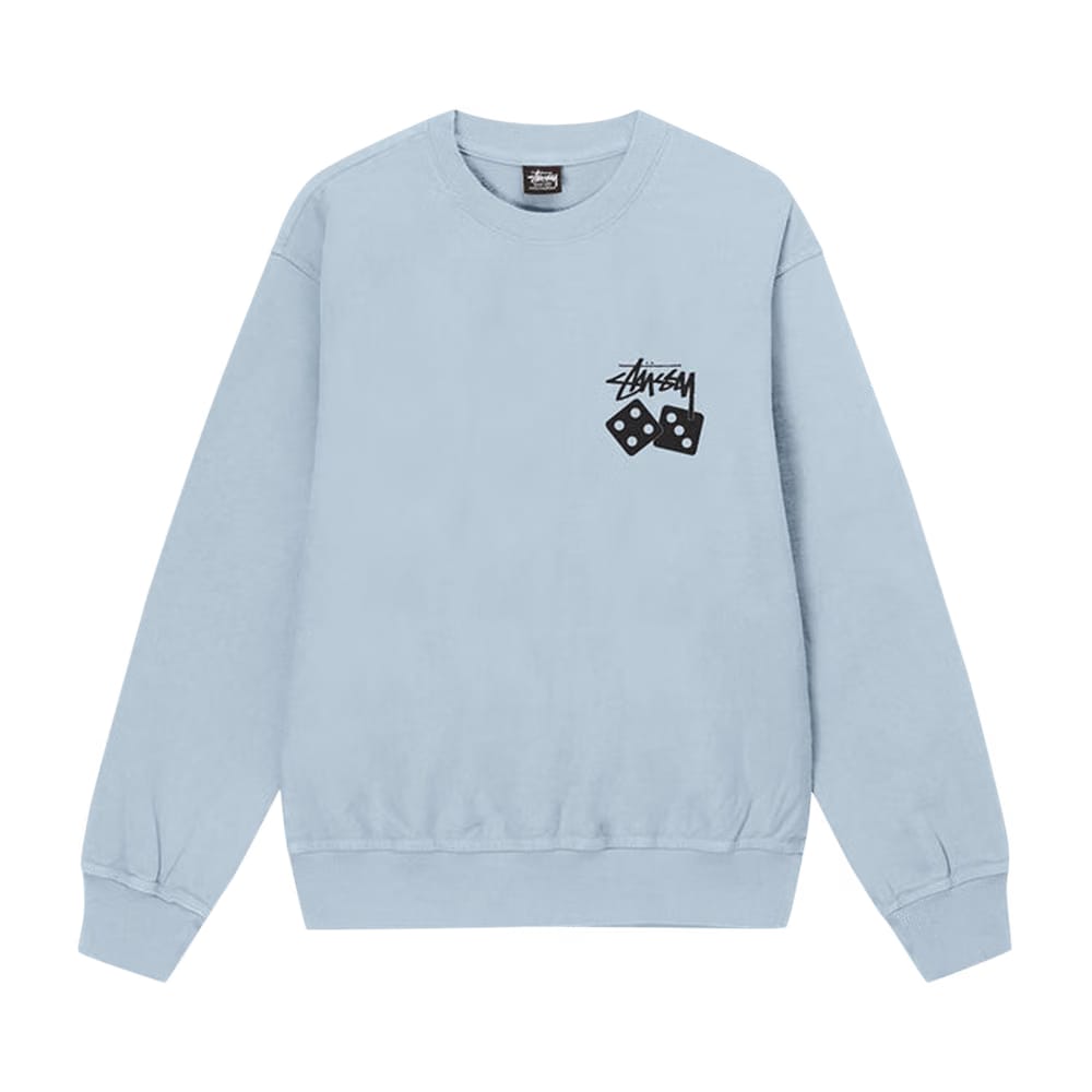 Stussy Dice Pigment Dyed Crew Sky Blue
