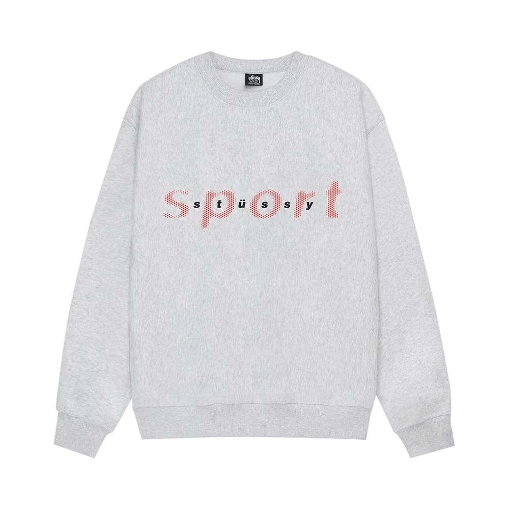 Stussy Dot Sport Crew Ash Heather