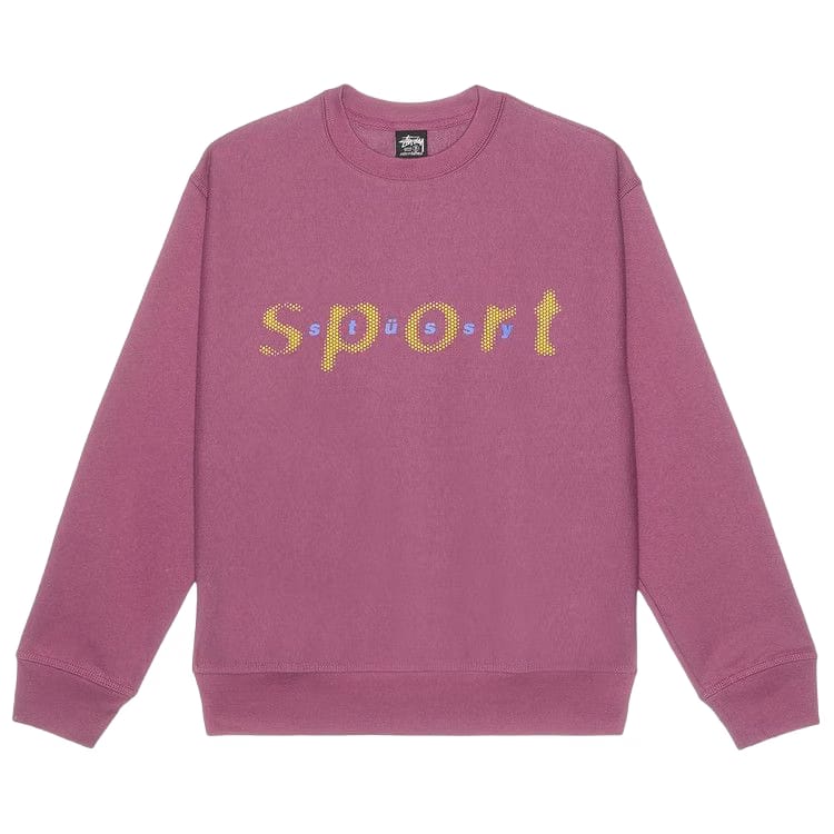 Stussy Dot Sport Crew Sweatshirt Berry