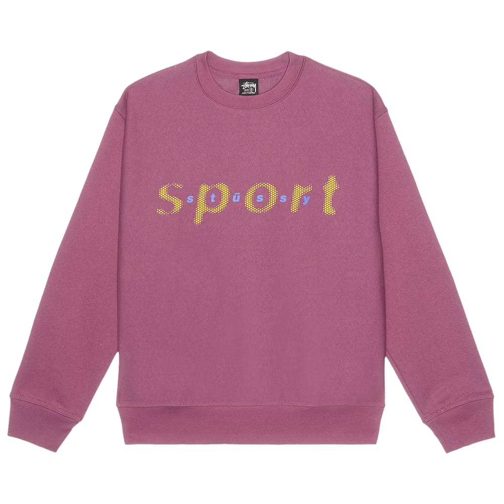 Stussy Dot Sport Crew Sweatshirt Berry