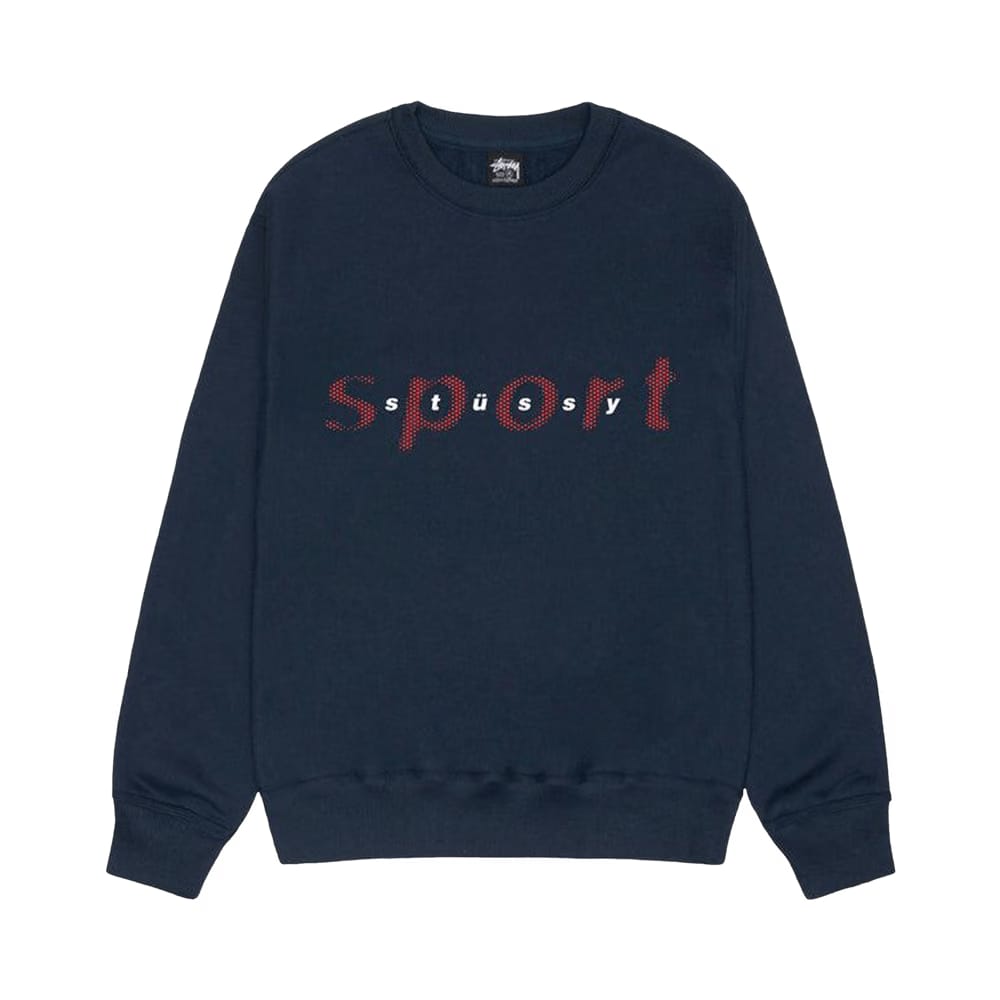 Stussy Dot Sport Crew Sweatshirt Navy