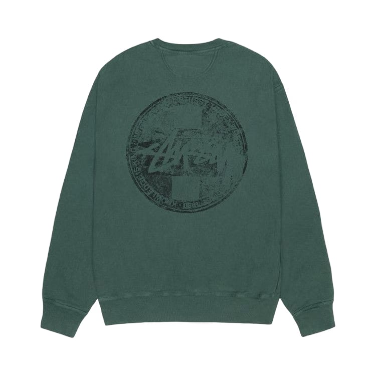 Stussy Dot Stamp Crew Pigment Dyed Forest