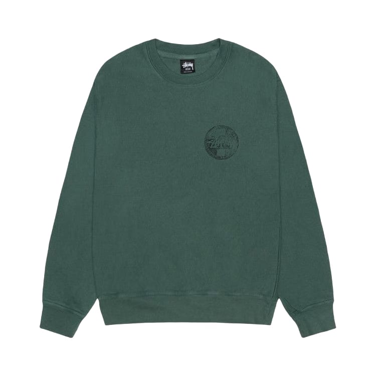 Stussy Dot Stamp Crew Pigment Dyed Forest