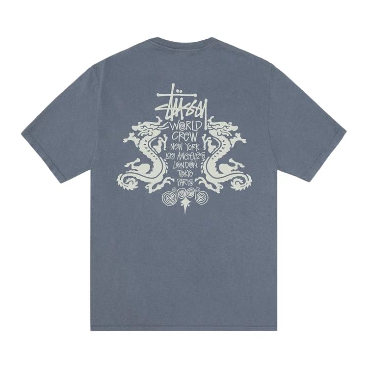 Stussy Double Dragon T-Shirt Pigment Dyed Navy