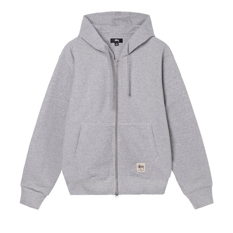 Stussy Double Face Label Zip Hoodie Grey Heather
