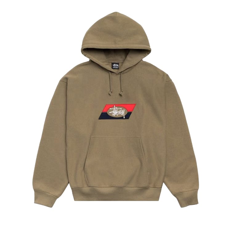 Stussy Double Stripe Embroidered Hoodie Army