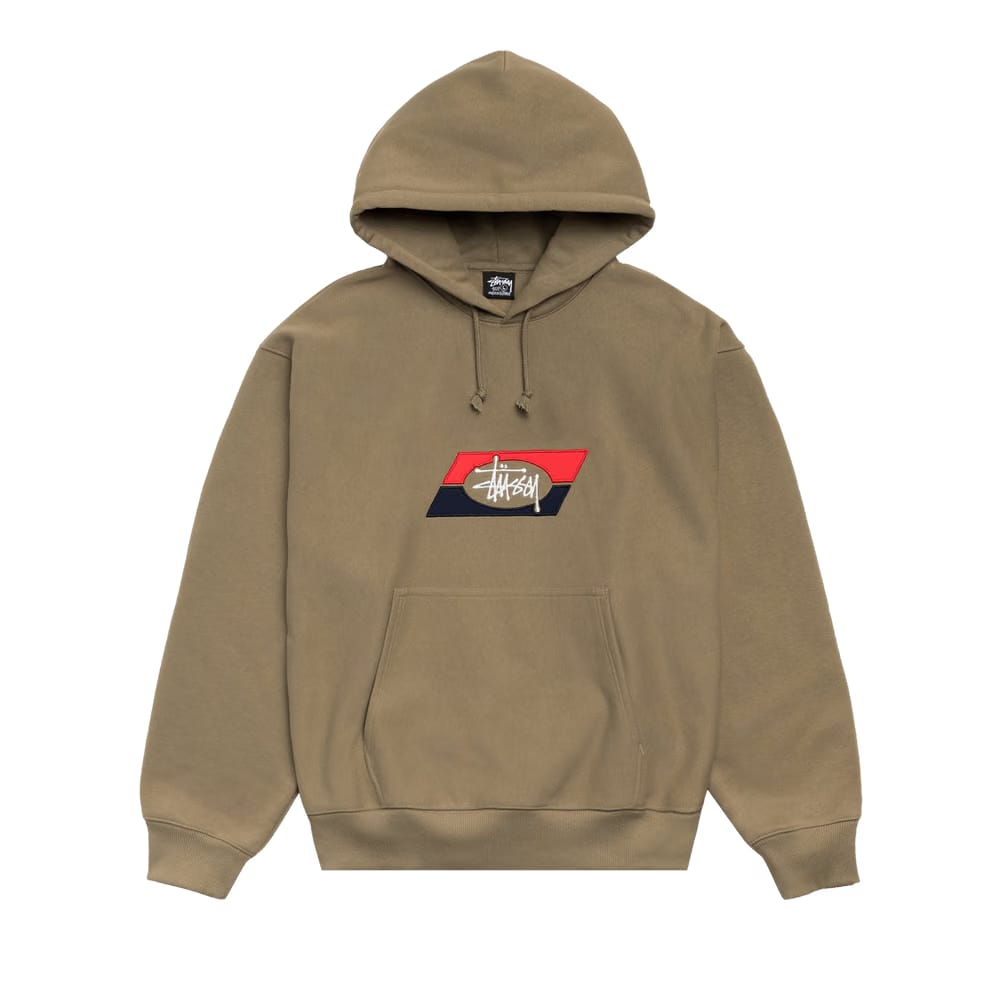 Stussy Double Stripe Embroidered Hoodie Army